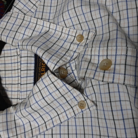 Woolrich men plaid casual button down shirt  L casual office y2k retro white - Picture 5 of 7